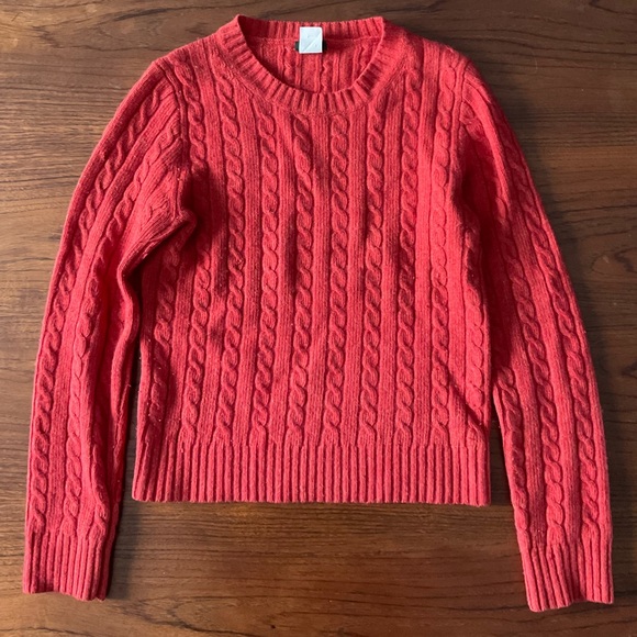 J. Crew Sweaters - Flame orange Cable Knit Sweater